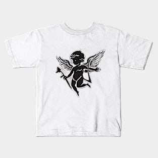 Seraphic Cupid Silhouette - Ethereal Angel Art No. 682 Kids T-Shirt